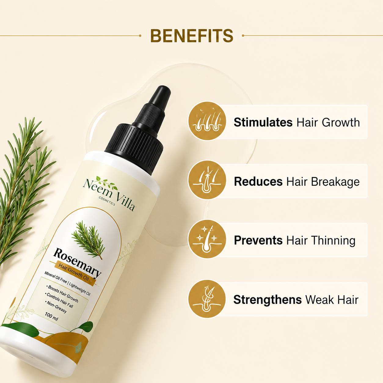 Neem Villa Rosemary Hair Growth Oil (100ml)