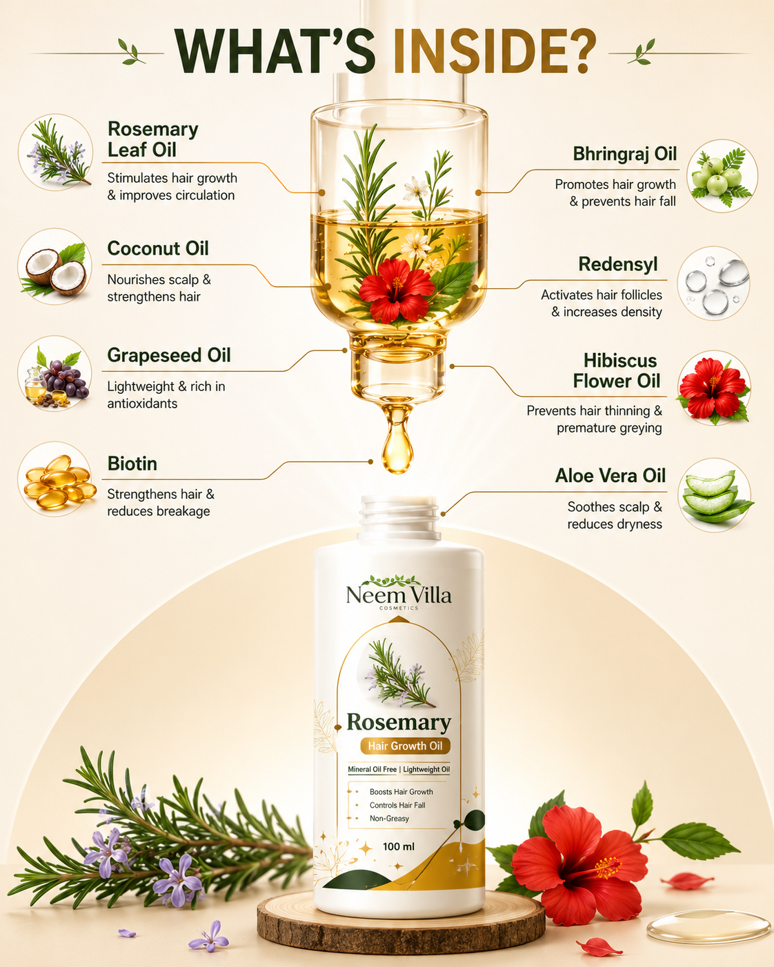 Neem Villa Rosemary Hair Growth Oil (100ml)