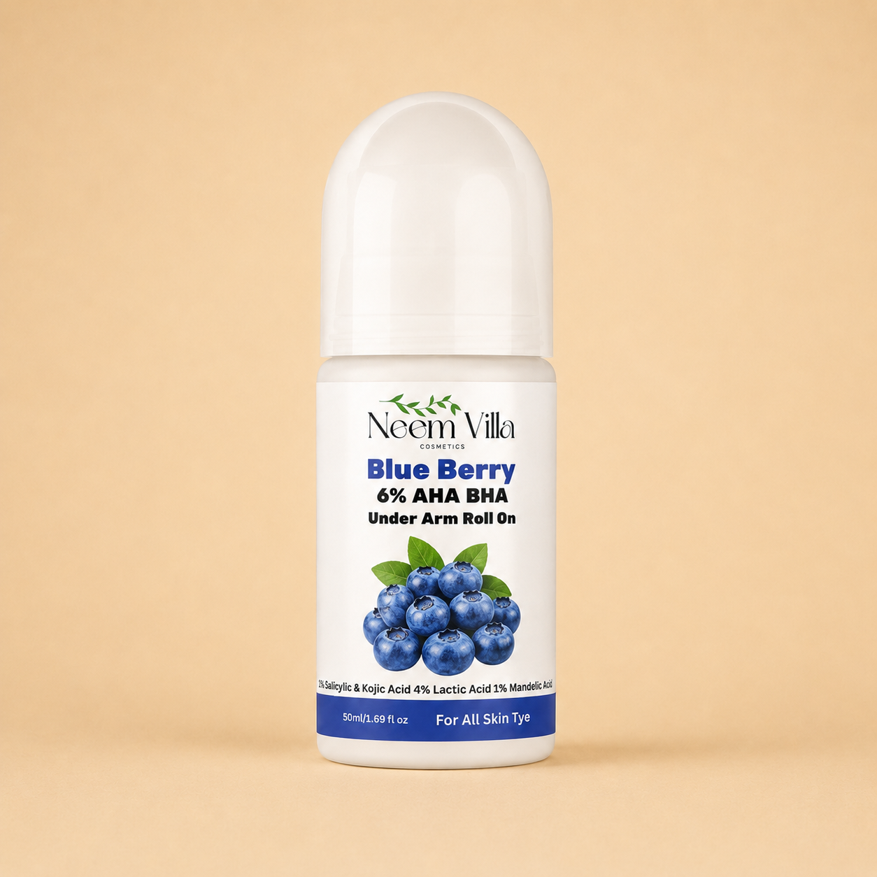 Neem Villa Blue Berry 6% AHA BHA Under Arm Roll On (50ml)